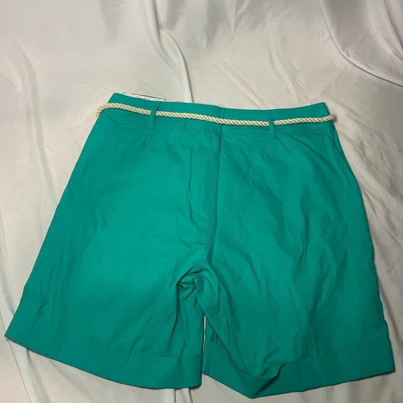 Vibrant Green Women's Shorts with Nautical Rope Accent - Picture 6 of 7